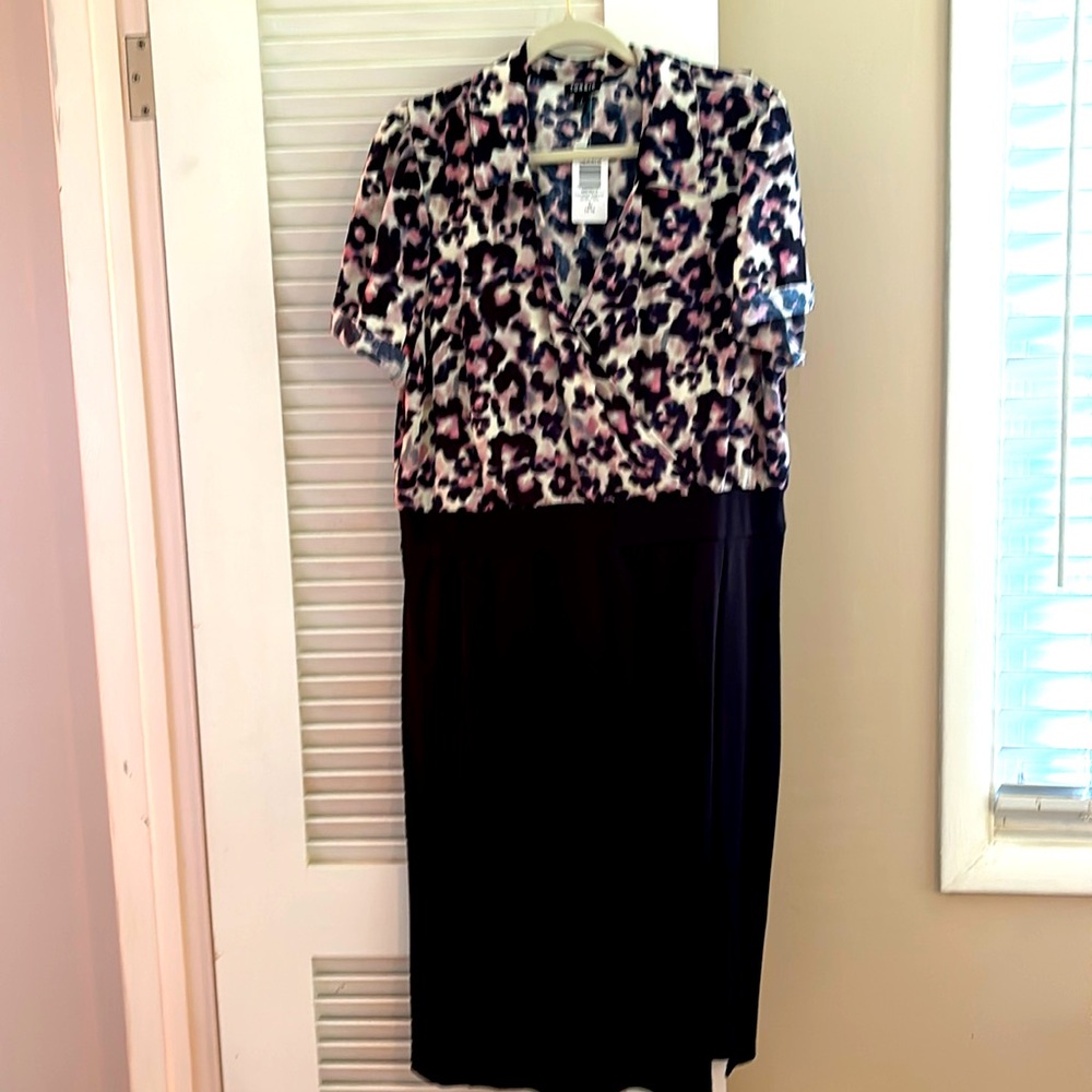 NWT- leopard print top-pencil skirt dress